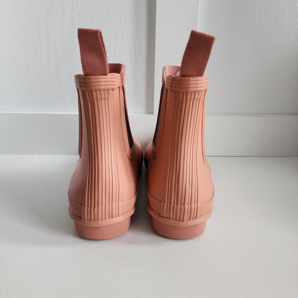 Hunter Women US 9 Salmon‎ / Rough Pink Rubber Chelsea Boots Ankle Rain Boots - Picture 8 of 14